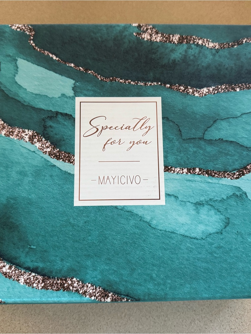 Teal Gift Wrap Box with Metallic Accents